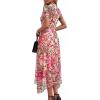 imagePRETTYGARDEN Cocktail Dresses for Women 2026 Summer Short Sleeve Floral Mesh Sheer Midi Party Wedding Guest DressFloral Apricot Leopard