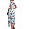 imagePRETTYGARDEN Cocktail Dresses for Women 2026 Summer Short Sleeve Floral Mesh Sheer Midi Party Wedding Guest DressFloral Blue Red