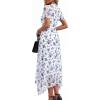 imagePRETTYGARDEN Cocktail Dresses for Women 2026 Summer Short Sleeve Floral Mesh Sheer Midi Party Wedding Guest DressFloral White Blue