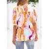 imagePRETTYGARDEN Floral Tops for Women Blouses Dressy Casual 2026 Summer Trendy Outfits Boho Pleated Short Sleeve ShirtsBrown Purple Floral