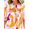 imagePRETTYGARDEN Floral Tops for Women Blouses Dressy Casual 2026 Summer Trendy Outfits Boho Pleated Short Sleeve ShirtsBrown Purple Floral