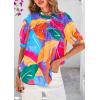 imagePRETTYGARDEN Floral Tops for Women Blouses Dressy Casual 2026 Summer Trendy Outfits Boho Pleated Short Sleeve ShirtsMulticolored Flower