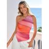 imagePRETTYGARDEN Going Out Tops for Women Floral Mesh Y2K Shirt 2026 Summer One Shoulder Asymmetrical Spring Vacation ClothesMulticolor Print
