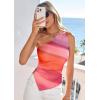 imagePRETTYGARDEN Going Out Tops for Women Floral Mesh Y2K Shirt 2026 Summer One Shoulder Asymmetrical Spring Vacation ClothesMulticolor Print