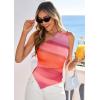 imagePRETTYGARDEN Going Out Tops for Women Floral Mesh Y2K Shirt 2026 Summer One Shoulder Asymmetrical Spring Vacation ClothesMulticolor Print