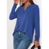 imagePRETTYGARDEN Long Sleeve Shirts for Women 2026 Spring Fashion Clothing Henley Tops Trendy Dressy Casual Blouses Work OutfitsBlue
