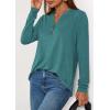 imagePRETTYGARDEN Long Sleeve Shirts for Women 2026 Spring Fashion Clothing Henley Tops Trendy Dressy Casual Blouses Work OutfitsBlue Green