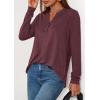 imagePRETTYGARDEN Long Sleeve Shirts for Women 2026 Spring Fashion Clothing Henley Tops Trendy Dressy Casual Blouses Work OutfitsBurgundy