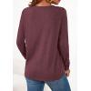 imagePRETTYGARDEN Long Sleeve Shirts for Women 2026 Spring Fashion Clothing Henley Tops Trendy Dressy Casual Blouses Work OutfitsBurgundy