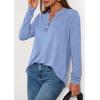 imagePRETTYGARDEN Long Sleeve Shirts for Women 2026 Spring Fashion Clothing Henley Tops Trendy Dressy Casual Blouses Work OutfitsLight Blue
