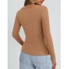 imagePRETTYGARDEN Long Sleeve Shirts for Women Spring 2026 Ribbed Basic Tees Scoop Neck Trendy Going Out Tops Fashion ClothingLight Camel