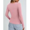 imagePRETTYGARDEN Long Sleeve Shirts for Women Spring 2026 Ribbed Basic Tees Scoop Neck Trendy Going Out Tops Fashion ClothingPink