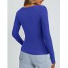 imagePRETTYGARDEN Long Sleeve Shirts for Women Spring 2026 Ribbed Basic Tees Scoop Neck Trendy Going Out Tops Fashion ClothingRoyal Blue