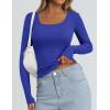 imagePRETTYGARDEN Long Sleeve Shirts for Women Spring 2026 Ribbed Basic Tees Scoop Neck Trendy Going Out Tops Fashion ClothingRoyal Blue