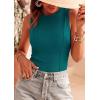 imagePRETTYGARDEN Sleeveless Tops for Women 2026 Summer Ribbed Tank Top Fitted Shirts Basic Tees Cute Spring Going Out Y2k ClothesBlue Green