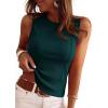 imagePRETTYGARDEN Sleeveless Tops for Women 2026 Summer Ribbed Tank Top Fitted Shirts Basic Tees Cute Spring Going Out Y2k ClothesDark Green