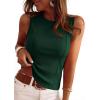 imagePRETTYGARDEN Sleeveless Tops for Women 2026 Summer Ribbed Tank Top Fitted Shirts Basic Tees Cute Spring Going Out Y2k ClothesForest Green