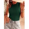 imagePRETTYGARDEN Sleeveless Tops for Women 2026 Summer Ribbed Tank Top Fitted Shirts Basic Tees Cute Spring Going Out Y2k ClothesForest Green
