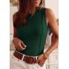 imagePRETTYGARDEN Sleeveless Tops for Women 2026 Summer Ribbed Tank Top Fitted Shirts Basic Tees Cute Spring Going Out Y2k ClothesForest Green