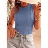 imagePRETTYGARDEN Sleeveless Tops for Women 2026 Summer Ribbed Tank Top Fitted Shirts Basic Tees Cute Spring Going Out Y2k ClothesGrey Blue