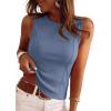 imagePRETTYGARDEN Sleeveless Tops for Women 2026 Summer Ribbed Tank Top Fitted Shirts Basic Tees Cute Spring Going Out Y2k ClothesGrey Blue