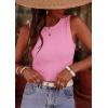 imagePRETTYGARDEN Sleeveless Tops for Women 2026 Summer Ribbed Tank Top Fitted Shirts Basic Tees Cute Spring Going Out Y2k ClothesLight Pink