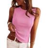 imagePRETTYGARDEN Sleeveless Tops for Women 2026 Summer Ribbed Tank Top Fitted Shirts Basic Tees Cute Spring Going Out Y2k ClothesLight Pink