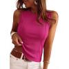 imagePRETTYGARDEN Sleeveless Tops for Women 2026 Summer Ribbed Tank Top Fitted Shirts Basic Tees Cute Spring Going Out Y2k ClothesRose Red
