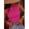 imagePRETTYGARDEN Sleeveless Tops for Women 2026 Summer Ribbed Tank Top Fitted Shirts Basic Tees Cute Spring Going Out Y2k ClothesRose Red