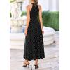 imagePRETTYGARDEN Summer Halter Dresses for Women 2026 Vacation Outfits Sleeveless Polka Dot Sundress Wedding Guest Maxi DressDot Black White