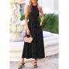 imagePRETTYGARDEN Summer Halter Dresses for Women 2026 Vacation Outfits Sleeveless Polka Dot Sundress Wedding Guest Maxi DressDot Black White