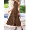 imagePRETTYGARDEN Summer Halter Dresses for Women 2026 Vacation Outfits Sleeveless Polka Dot Sundress Wedding Guest Maxi DressDot Brown Apricot