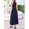 imagePRETTYGARDEN Summer Halter Dresses for Women 2026 Vacation Outfits Sleeveless Polka Dot Sundress Wedding Guest Maxi DressDot Dark Blue White