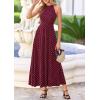imagePRETTYGARDEN Summer Halter Dresses for Women 2026 Vacation Outfits Sleeveless Polka Dot Sundress Wedding Guest Maxi DressDot Red White