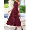 imagePRETTYGARDEN Summer Halter Dresses for Women 2026 Vacation Outfits Sleeveless Polka Dot Sundress Wedding Guest Maxi DressDot Red White
