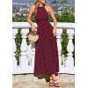 imagePRETTYGARDEN Summer Halter Dresses for Women 2026 Vacation Outfits Sleeveless Polka Dot Sundress Wedding Guest Maxi DressDot Red White