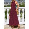 imagePRETTYGARDEN Summer Halter Dresses for Women 2026 Vacation Outfits Sleeveless Polka Dot Sundress Wedding Guest Maxi DressDot Red White