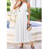 imagePRETTYGARDEN Summer Halter Dresses for Women 2026 Vacation Outfits Sleeveless Polka Dot Sundress Wedding Guest Maxi DressDot White Black