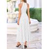 imagePRETTYGARDEN Summer Halter Dresses for Women 2026 Vacation Outfits Sleeveless Polka Dot Sundress Wedding Guest Maxi DressDot White Black