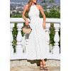 imagePRETTYGARDEN Summer Halter Dresses for Women 2026 Vacation Outfits Sleeveless Polka Dot Sundress Wedding Guest Maxi DressDot White Black
