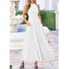 imagePRETTYGARDEN Summer Halter Dresses for Women 2026 Vacation Outfits Sleeveless Polka Dot Sundress Wedding Guest Maxi DressDot White Black