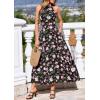 imagePRETTYGARDEN Summer Halter Dresses for Women 2026 Vacation Outfits Sleeveless Polka Dot Sundress Wedding Guest Maxi DressFloral Black Pink