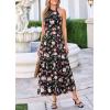 imagePRETTYGARDEN Summer Halter Dresses for Women 2026 Vacation Outfits Sleeveless Polka Dot Sundress Wedding Guest Maxi DressFloral Black Pink