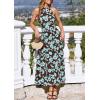 imagePRETTYGARDEN Summer Halter Dresses for Women 2026 Vacation Outfits Sleeveless Polka Dot Sundress Wedding Guest Maxi DressFloral Brown Blue