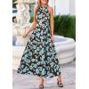 imagePRETTYGARDEN Summer Halter Dresses for Women 2026 Vacation Outfits Sleeveless Polka Dot Sundress Wedding Guest Maxi DressFloral Brown Blue