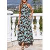imagePRETTYGARDEN Summer Halter Dresses for Women 2026 Vacation Outfits Sleeveless Polka Dot Sundress Wedding Guest Maxi DressFloral Brown Blue