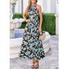 imagePRETTYGARDEN Summer Halter Dresses for Women 2026 Vacation Outfits Sleeveless Polka Dot Sundress Wedding Guest Maxi DressFloral Brown Blue