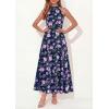imagePRETTYGARDEN Summer Halter Dresses for Women 2026 Vacation Outfits Sleeveless Polka Dot Sundress Wedding Guest Maxi DressFloral Dark Blue Purple