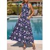 imagePRETTYGARDEN Summer Halter Dresses for Women 2026 Vacation Outfits Sleeveless Polka Dot Sundress Wedding Guest Maxi DressFloral Dark Blue Purple