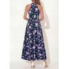 imagePRETTYGARDEN Summer Halter Dresses for Women 2026 Vacation Outfits Sleeveless Polka Dot Sundress Wedding Guest Maxi DressFloral Dark Blue Purple